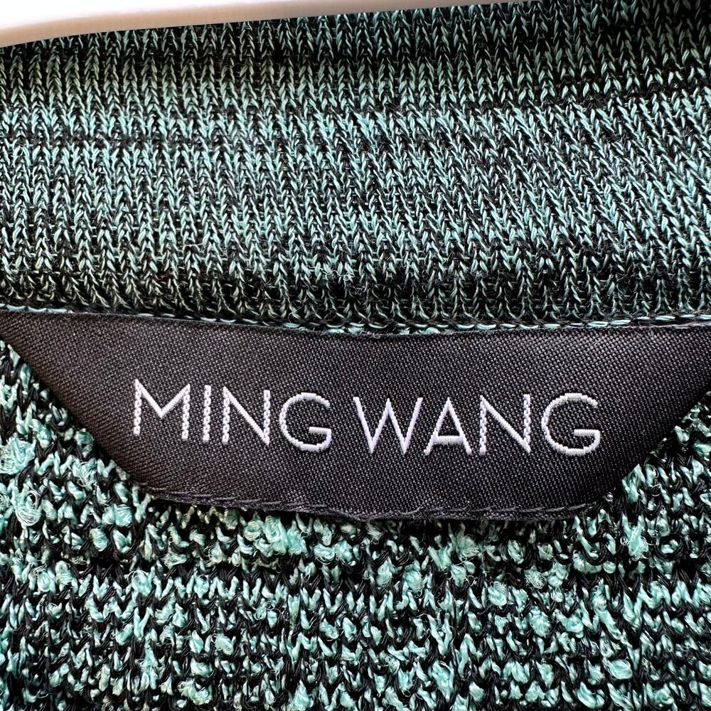 Ming Wang Black and Teal Patterned Tweed Jacket - Picture 9 of 12